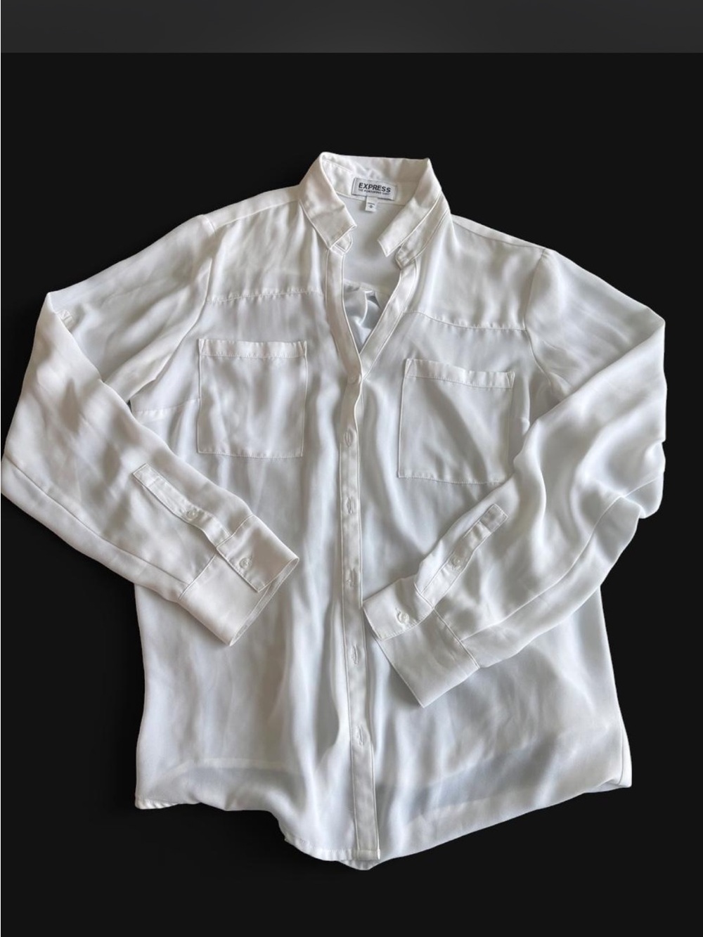 Express White Women's Button-Front Blouse